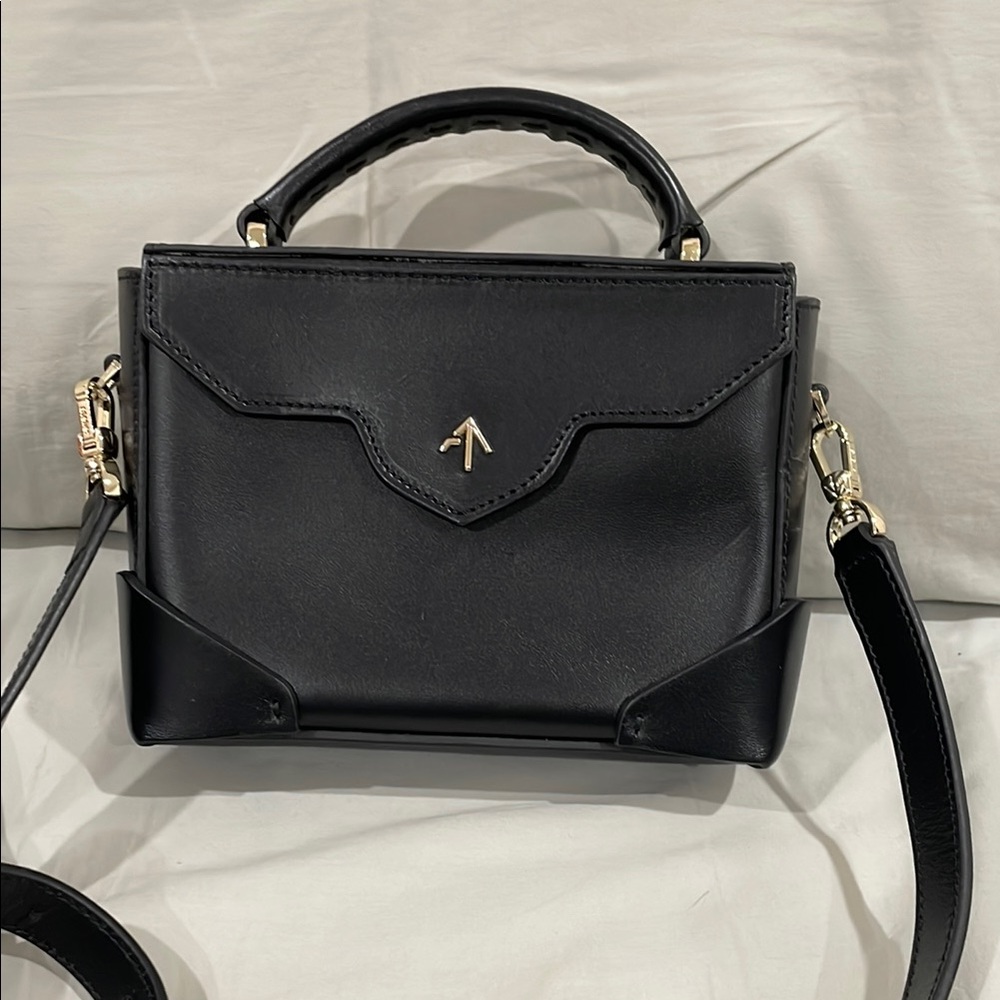 Manu Atelier Black Handbag Calf Leather Crossbody